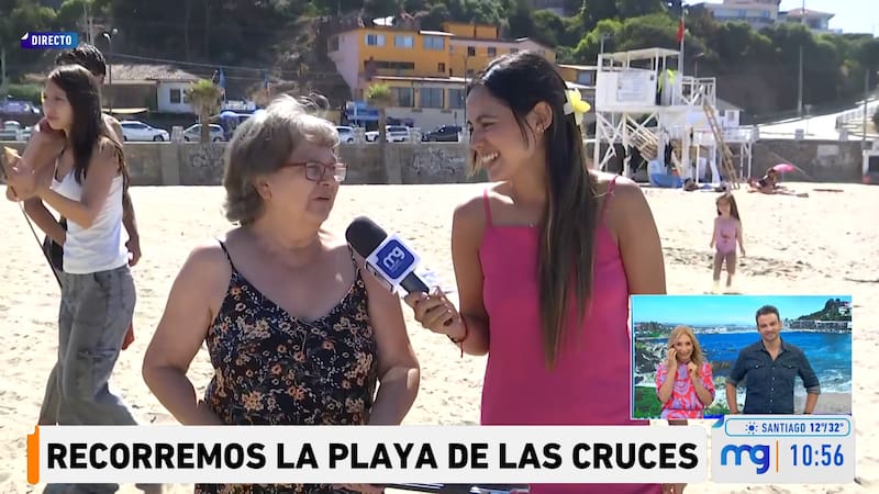 La periodista en uno de sus despachos más célebre en Las Cruces. Créditos Captura: Mega.
