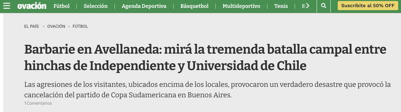 El centenario medio charrúa habló de una "babarie" ocurrida en la cancha de Independiente.