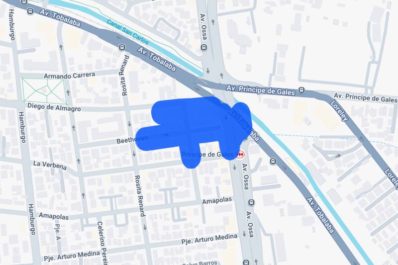 Sector afectado por el corte de luz.