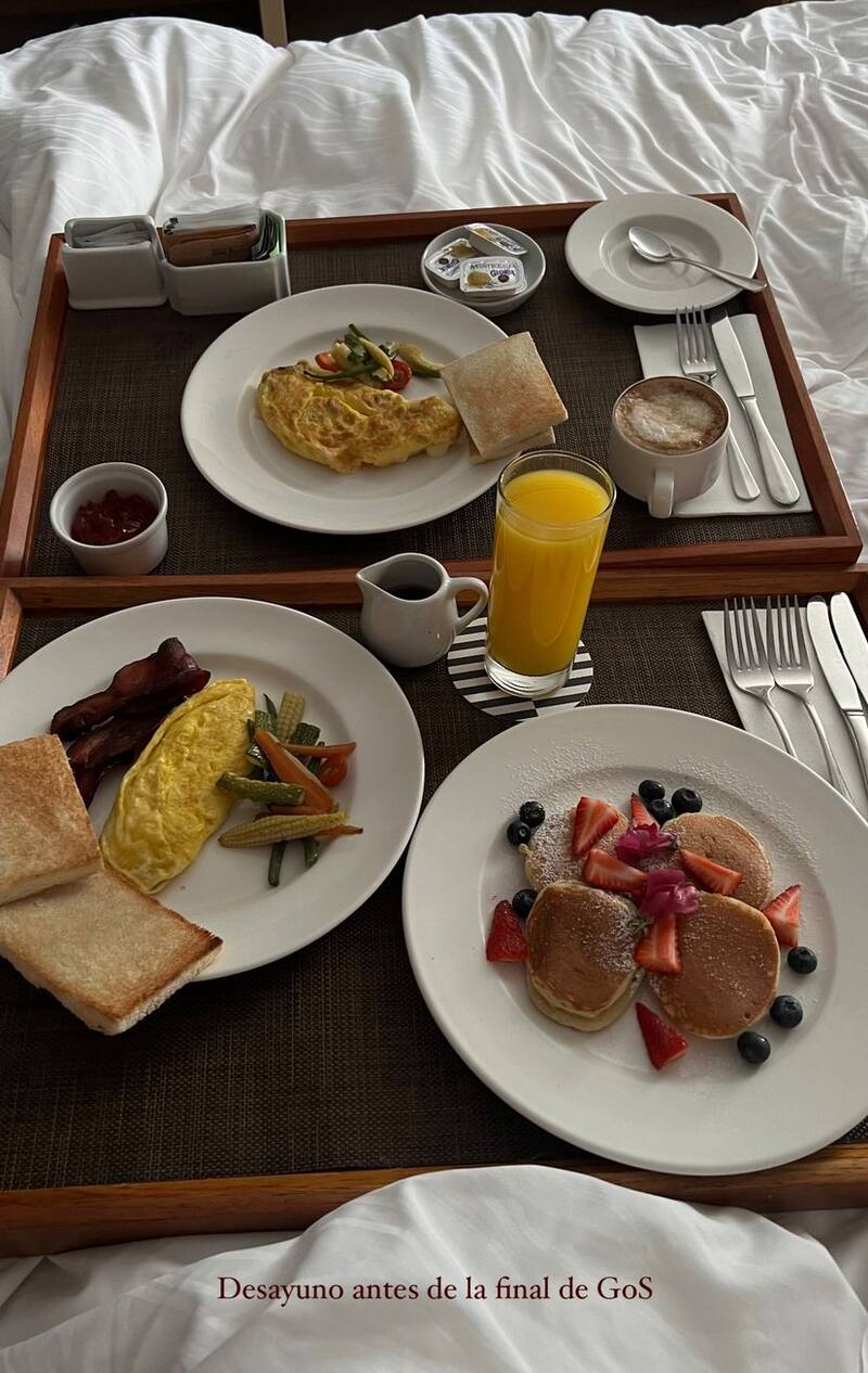 Oriana Marzoli y su desayuno en este importante día.