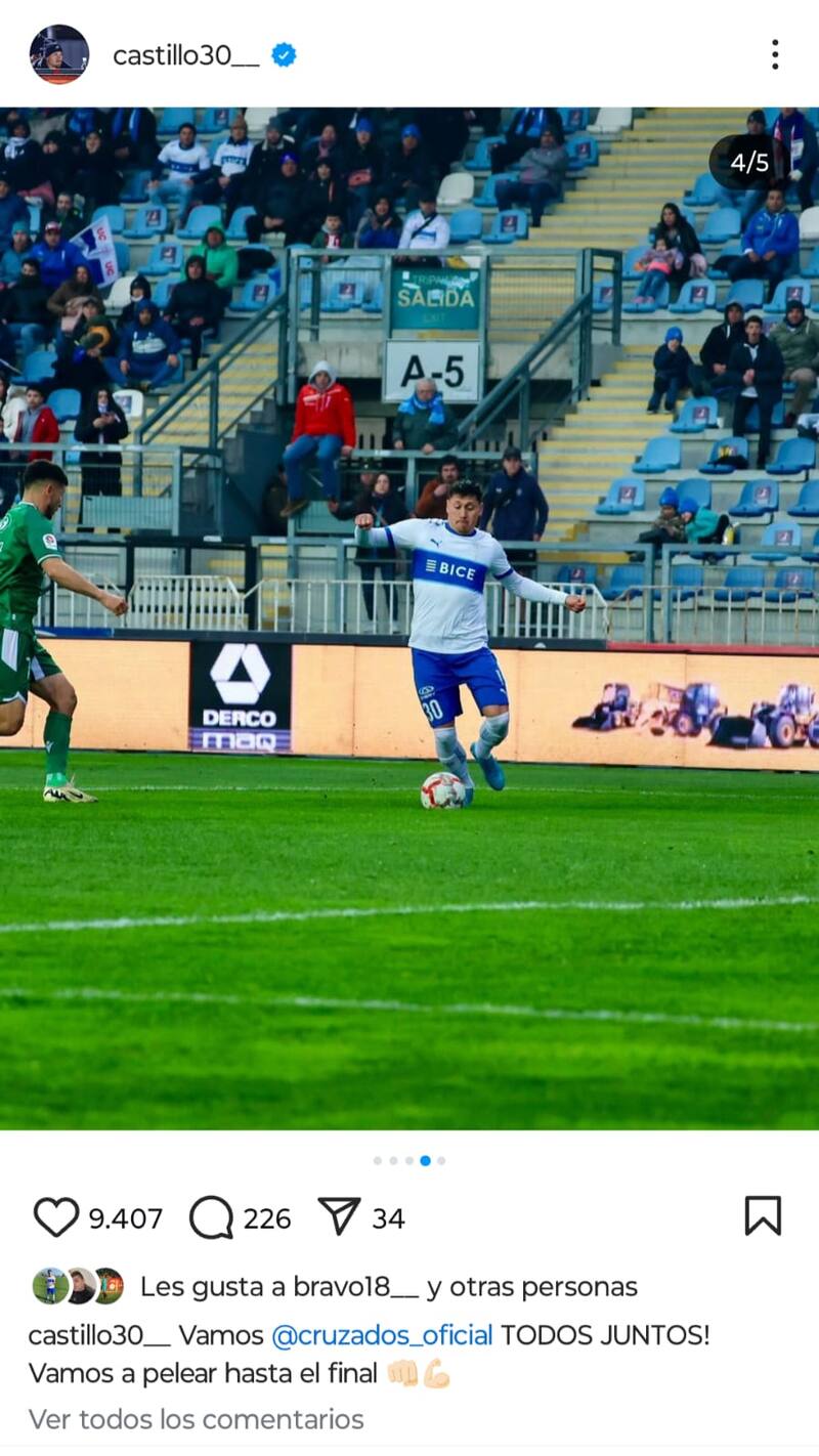 Nico Castillo y su promesa en la UC.