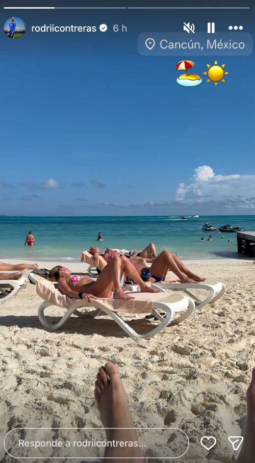 En sus vacaciones en Cancún.