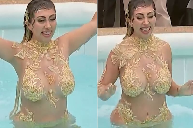 sorprendió en su piscinazo. Créditos: Pantallazo