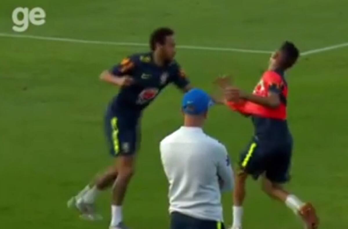 Neymar reaccionó de mala manera tras ser humillado por un juvenil en práctica de Brasil