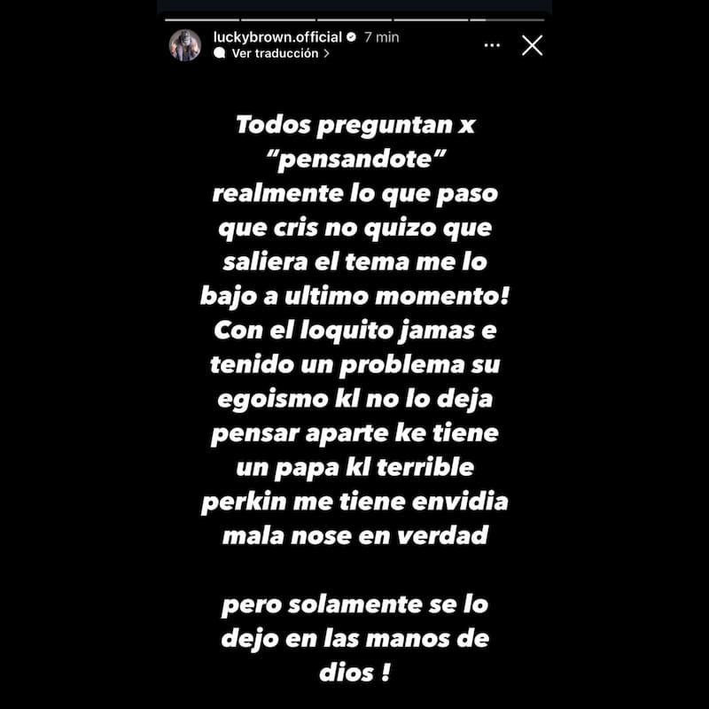 habría manifestado públicamente su descontento con Cris MJ.