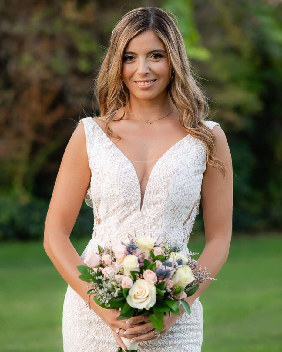 Verónica Bianchi y su vestido de novia.