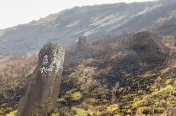 VIDEO | Nuevo incendio forestal afectó a la Isla de Rapa Nui este sábado