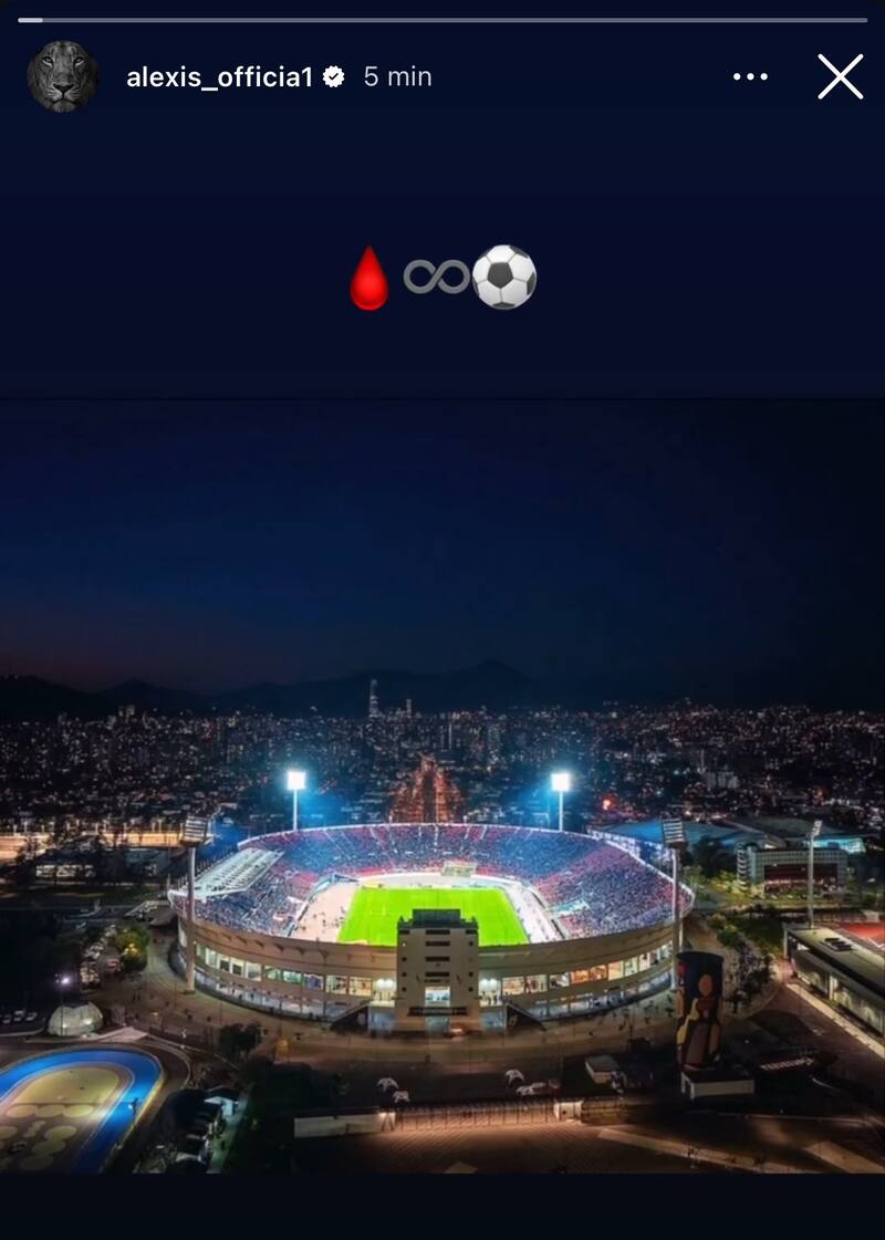 Alexis Sánchez subió una foto del Estadio Nacional repleto de hinchas de la U.
