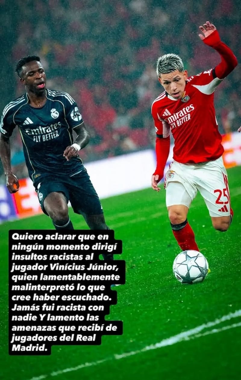 El argentino se defendió de la acusación de Vinicius Junior respecto a posibles insultos racistas.