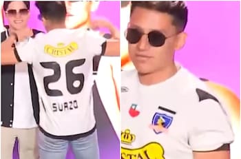VIDEO | Cantante internacional le rinde homenaje a Chupete Suazo y aparece con la camiseta de Colo Colo en Viña 2026