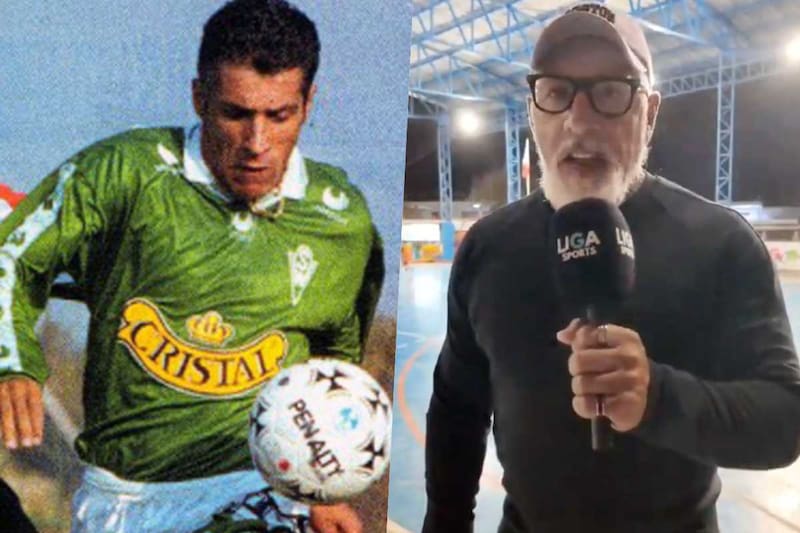 En su época en Wanderers, cuando fue goleador en 1996, y en una entrevista en 2024. Foto. Santiago Wanderers / Liga Sports