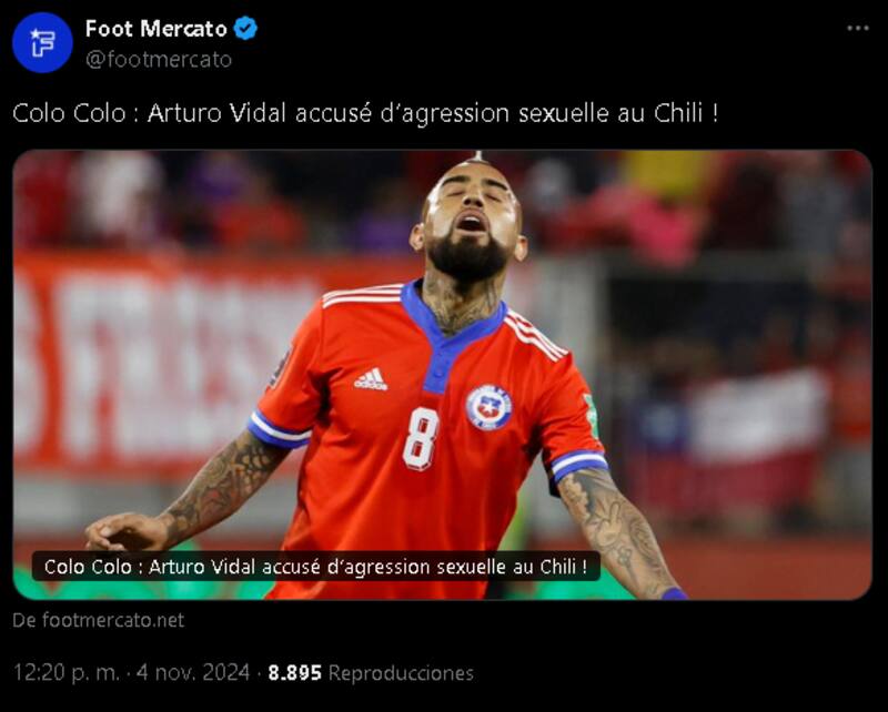Prensa internacional reacciona a denuncia contra Arturo Vidal