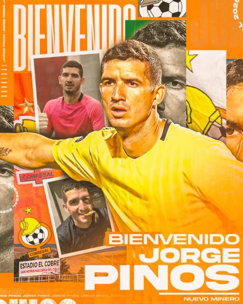 Jorge Pinos es nuevo jugador de Cobresal.