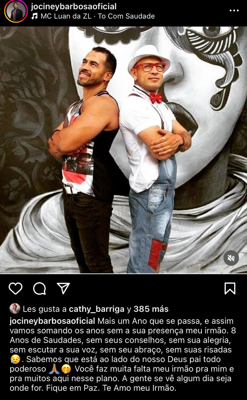 Jociney Barbosa recordó a su fallecido hermano, Jefferson Barbosa.