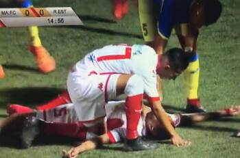 Jugador del campeón de Nicaragua salió ensangrentado en la final