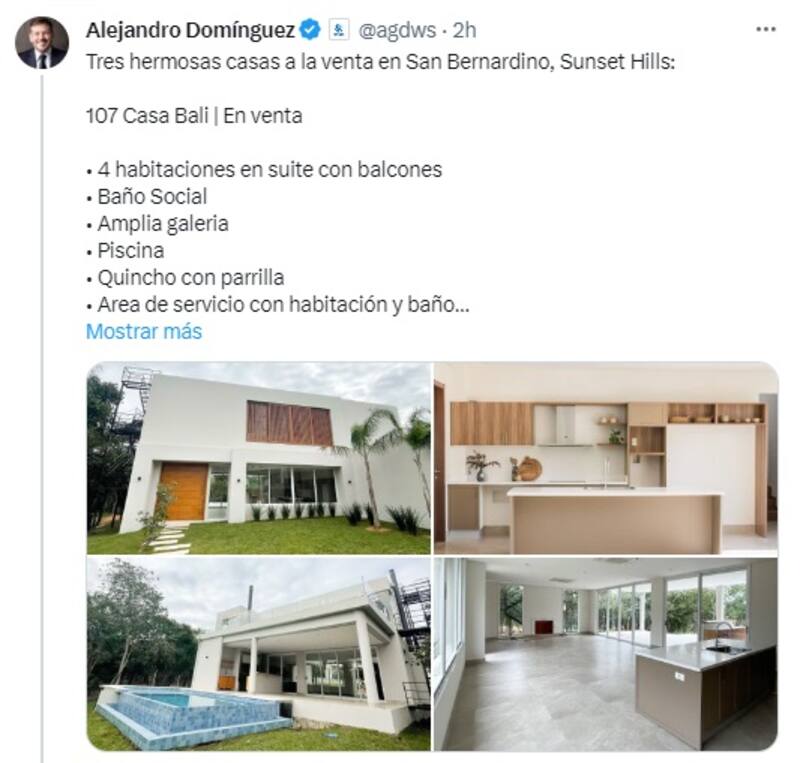 promocionó la venta de tres casas por redes sociales.