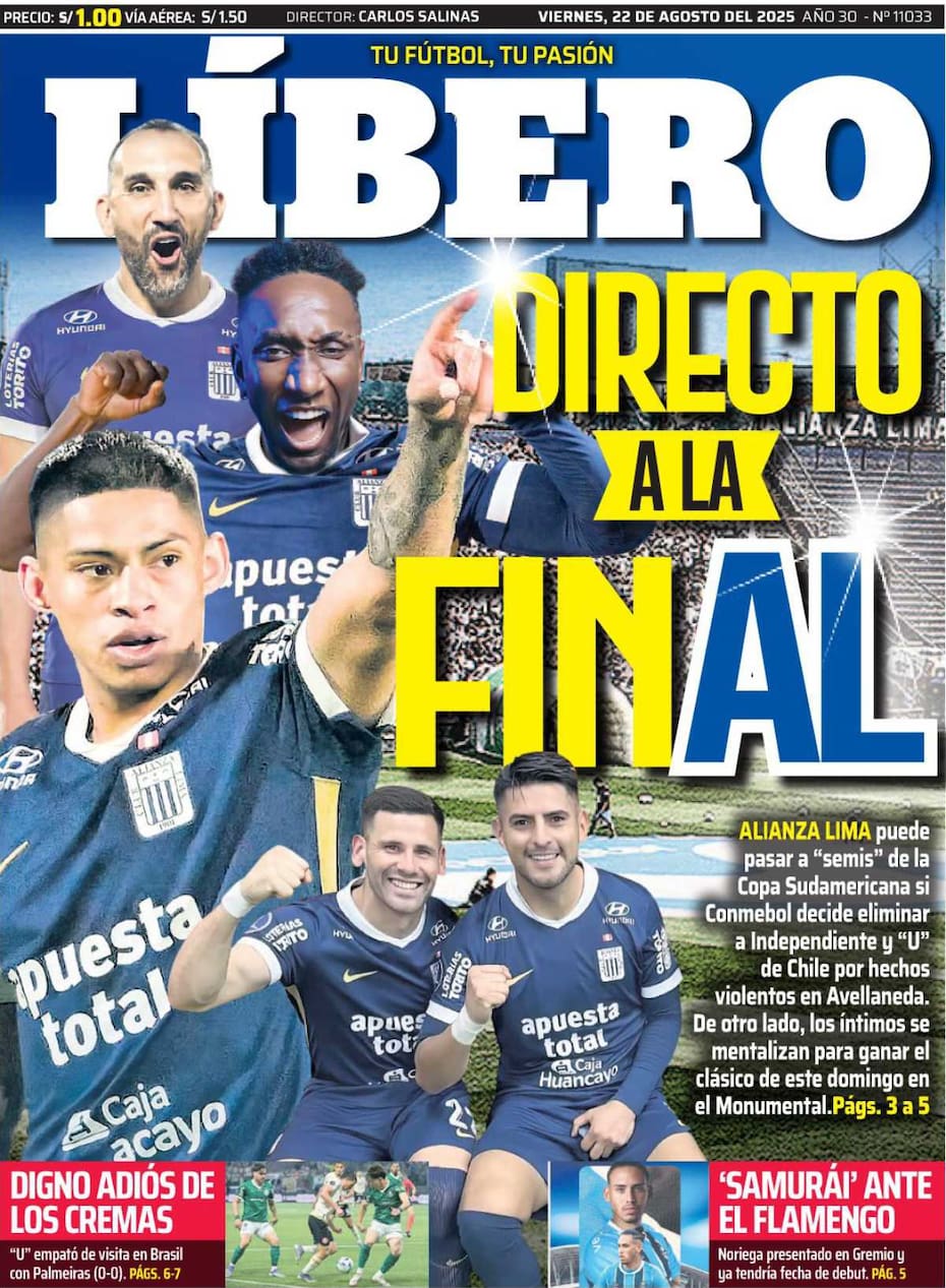 La extasiada portada que publicó el medio peruano hoy.