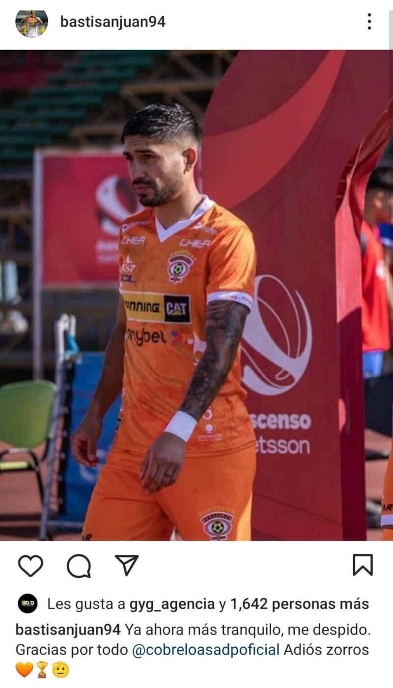 Bastián San Juan y su mensaje en redes