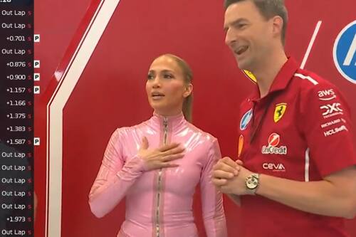 VIDEO | ¡Llegó la reina! Jennifer Lopez deslumbró a todos en la Fórmula 1