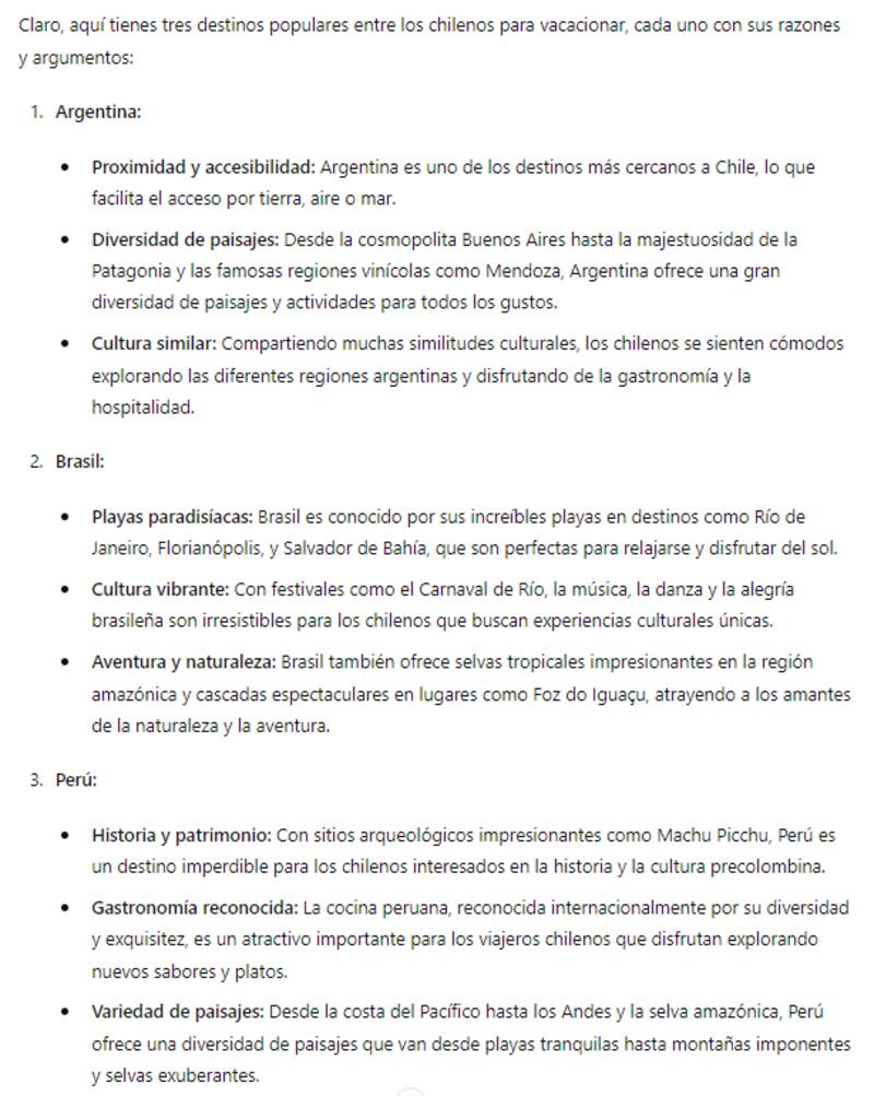 La respuesta dada por la Inteligencia Artificial.