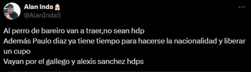 Hinchas piden nacionalizar a Paulo Díaz