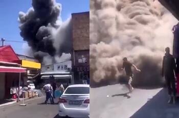 VIDEO | Enorme explosión en almacén de pirotecnia deja a seis muertos, 60 heridos y 18 desaparecidos en Armenia