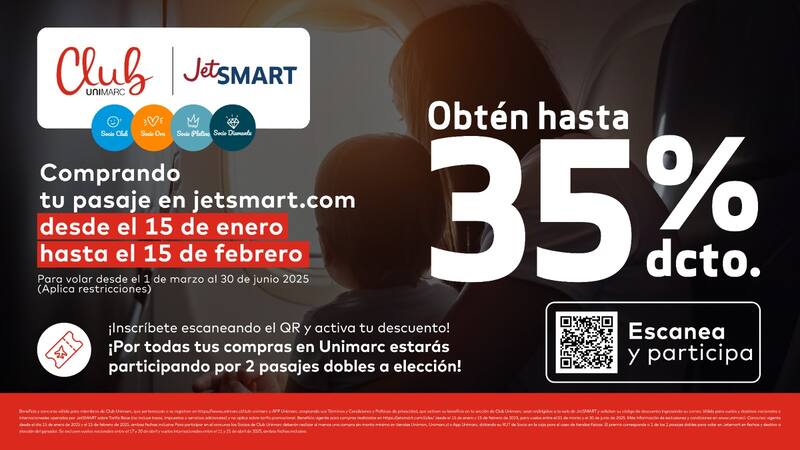Este entrega grandes rebajas para volar en JetSMART.