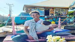 "Con las damas": Matías Oviedo disfruta de sus vacaciones en la playa con su hija y su pareja