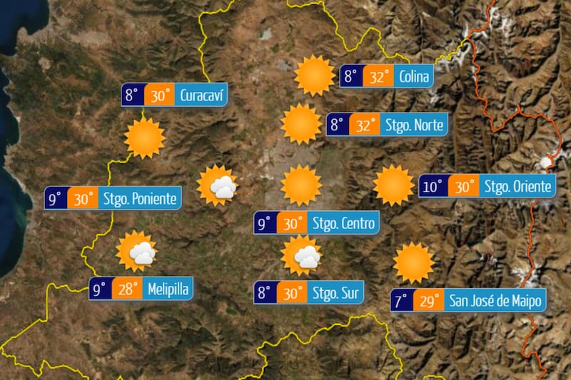 Estas serán las temperaturas para el lunes.