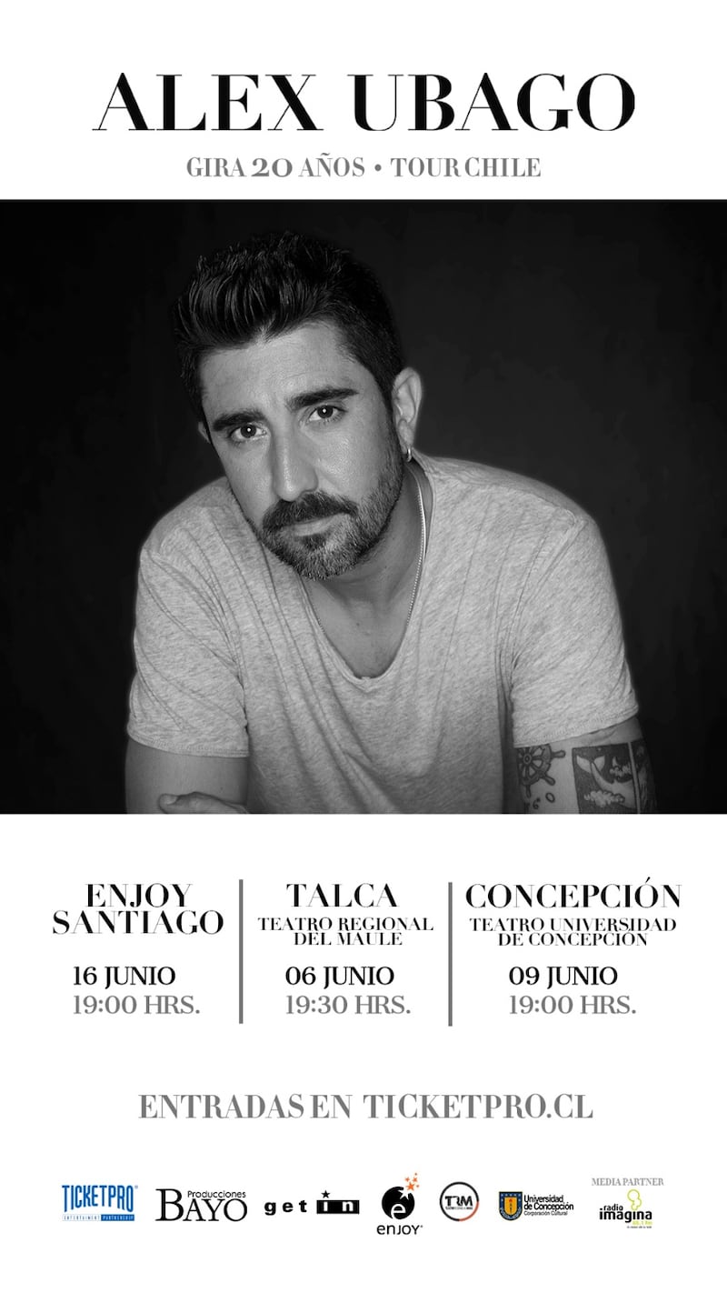 Alex Ubago y los detalles de sus 3 nuevos conciertos en Chile