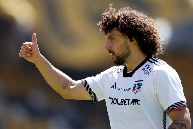 Maximiliano Falcón en el partido de Colo Colo ante Coquimbo Unido por la primera rueda del Campeonato Nacional.