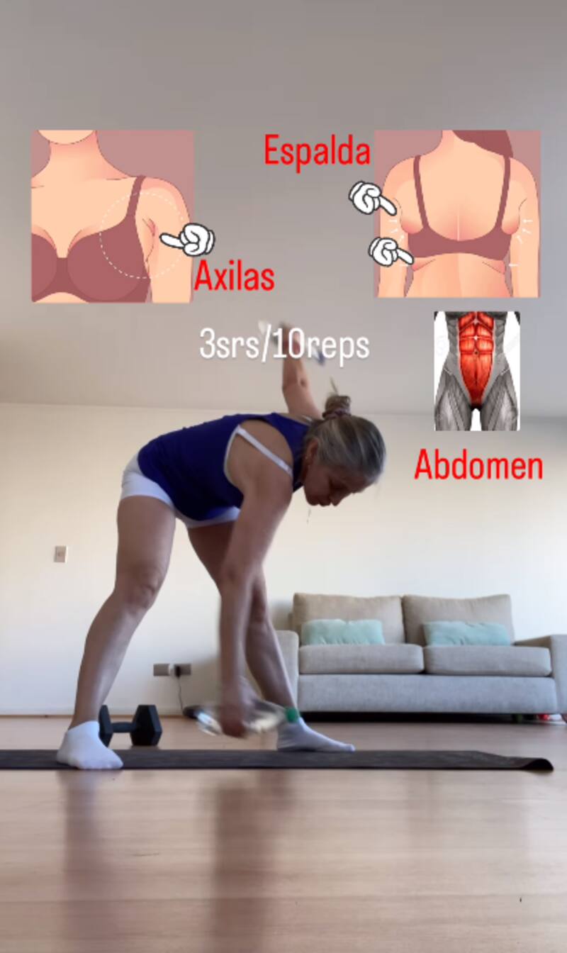 Con este ejercicio para eliminar los rollitos de espalda y axilas podrás usar poleras sin manga con toda la confianza | Foto: Instagram @yolafit19