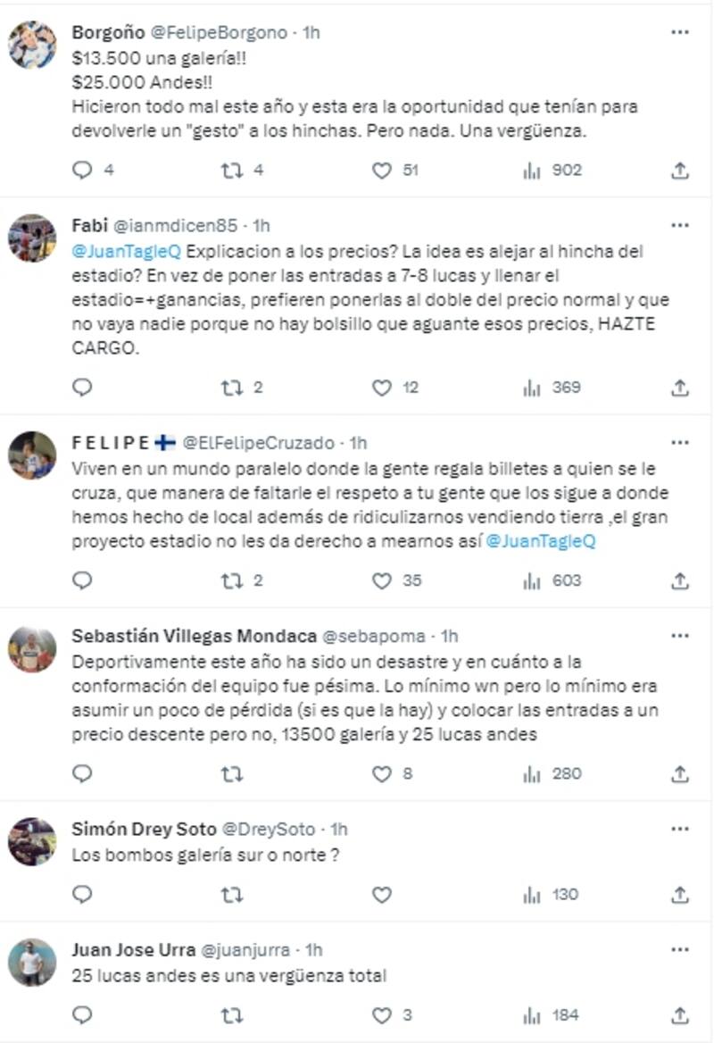 Hinchas de la UC criticaron el valor de las entradas.