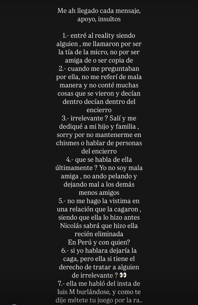 La influencer se lanzó contra Guarén.