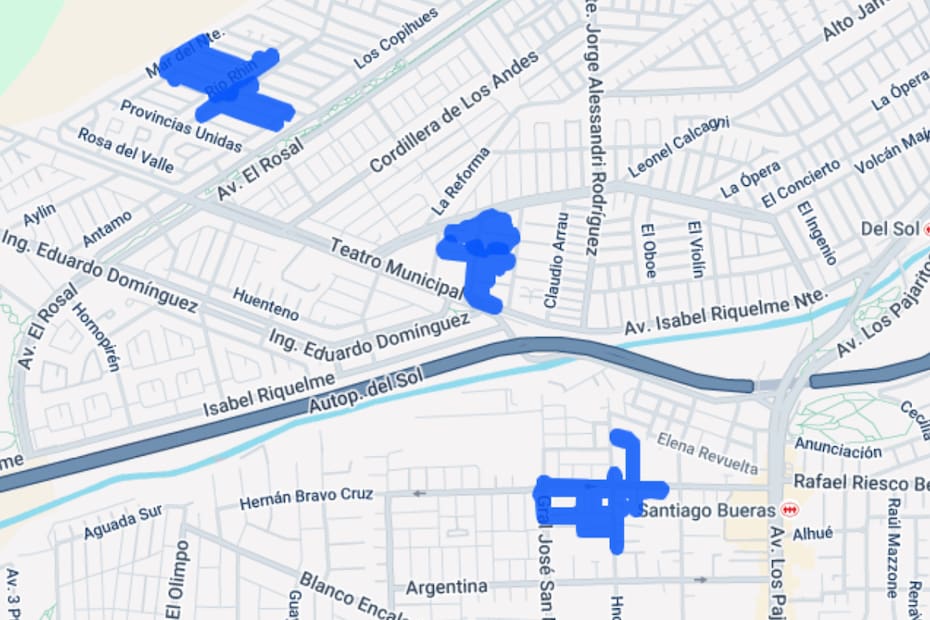 Sector afectado por el corte de luz.