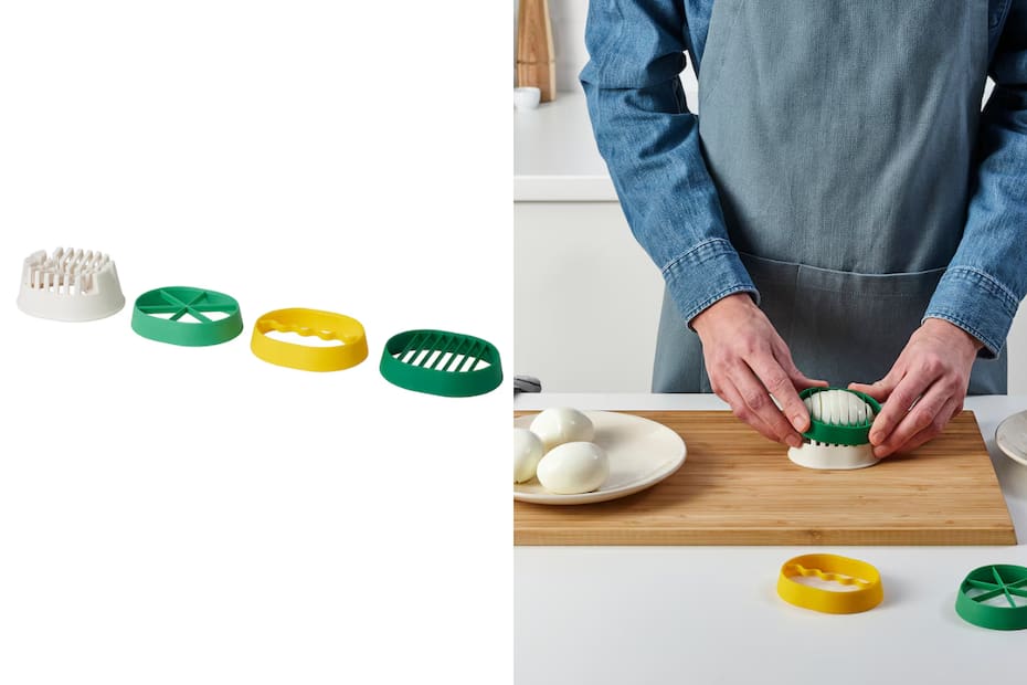 Corta huevos de forma rápida y uniforme con este set colorido.