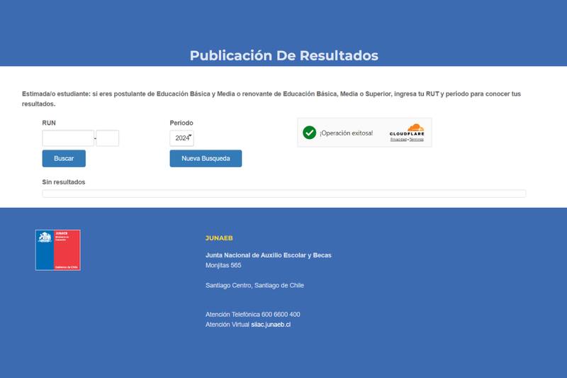 Así es el Portal de publicación de resultados de becas de Junaeb.