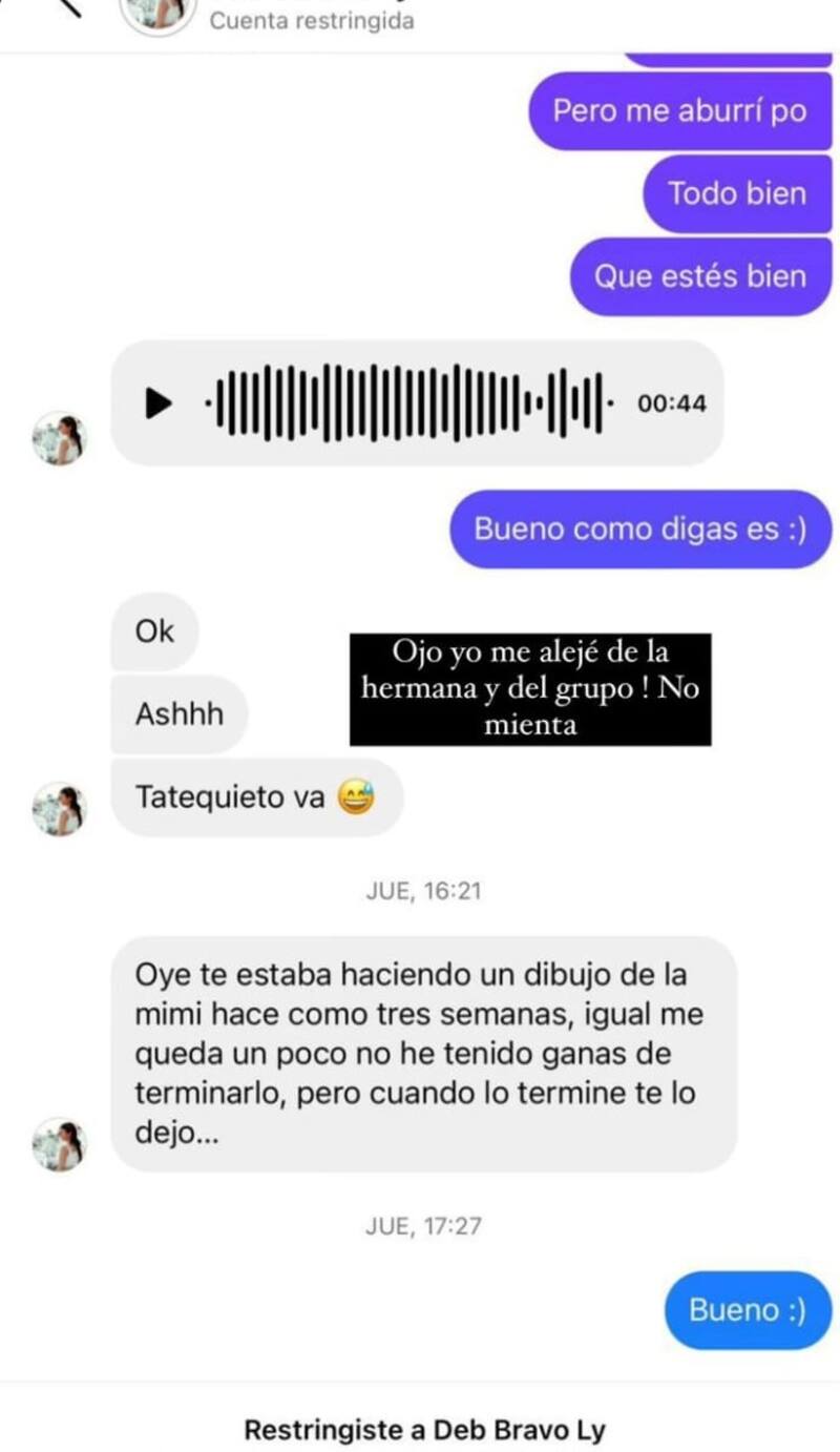 Ignacia Michelson desmintió a Daniela Bravo. Créditos: Instagram