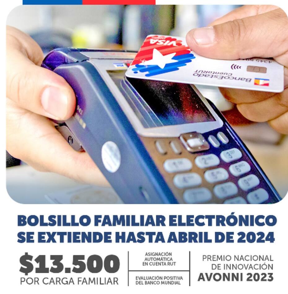 Los pagos del Bolsillo Familiar Electrónico se entregarán hasta abril de 2024.