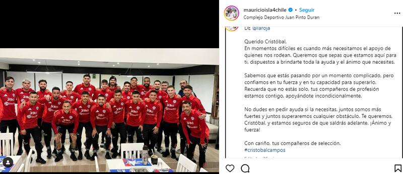 Comunicado jugadores de la Selección Chilena