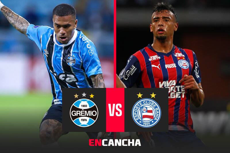 por la fecha 10 del Brasileirao. Foto: Prensa Gremio y Bahía.