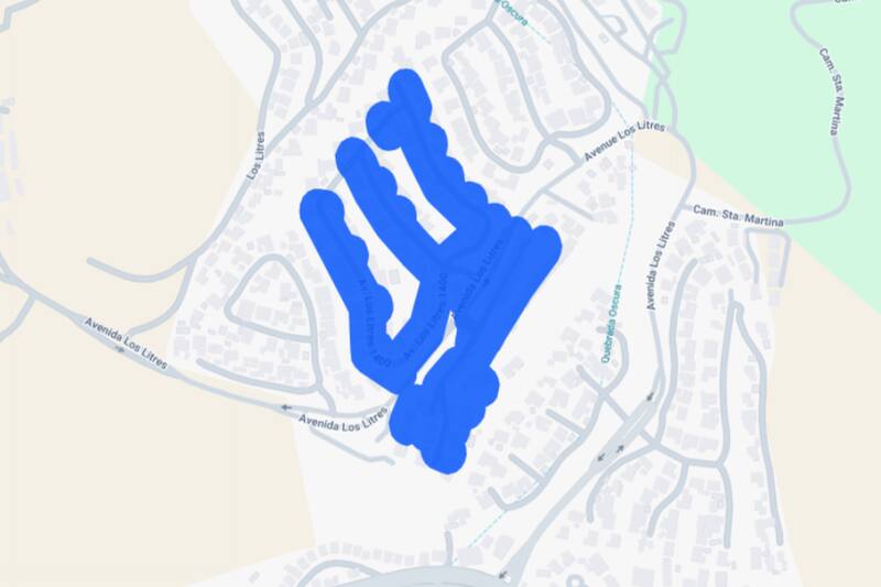 Sector afectado por el corte de luz.