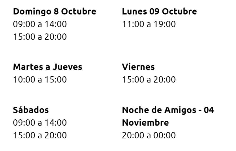 Horarios de KidZania.