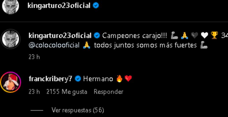 Franck Ribéry también felicitó al King por el título de Colo Colo.