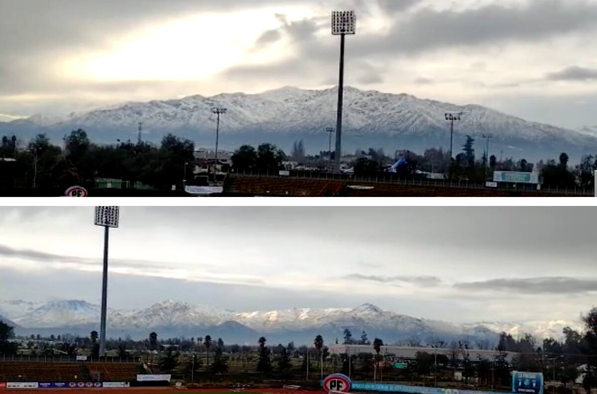 VIDEO| La hermosa postal de estadio de Santiago con la cordillera cubierta de nieve