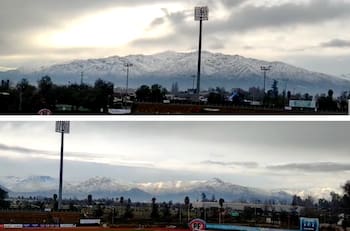 VIDEO| La hermosa postal de estadio de Santiago con la cordillera cubierta de nieve
