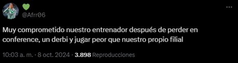 Los hinchas del Betis están descontentos con el viaje del Ingeniero a Chile.