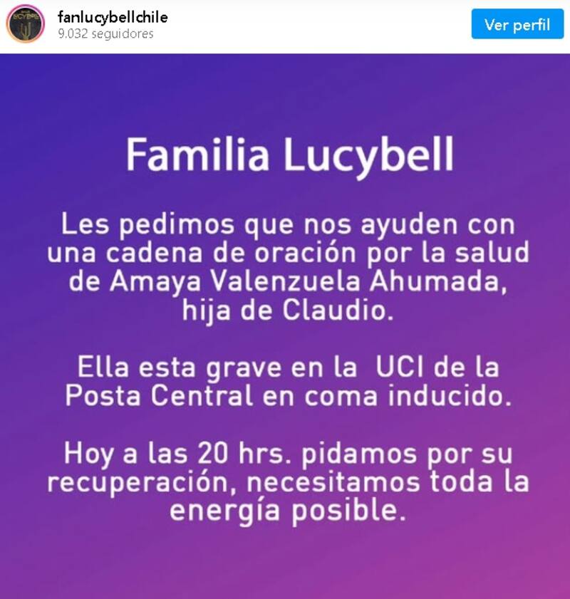 Los seguidores del grupo llamaron a una cadena de oración. Créditos: Instagram