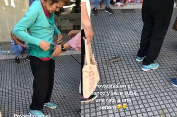 VIDEO | Viral: Rata se metió bajo la ropa de una mujer en las calles de Argentina