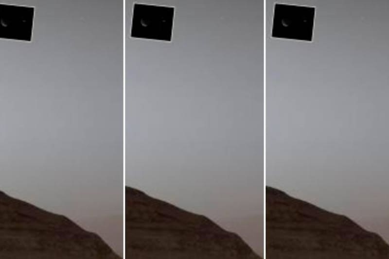 Rover Curiosity logra la primera imagen de la Tierra y Fobos.